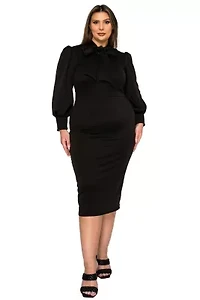 Plus Anastasia Tie Neck Dress