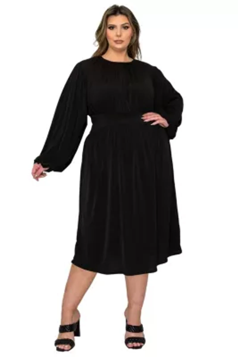 Plus Audrey Ruched Midi Dress