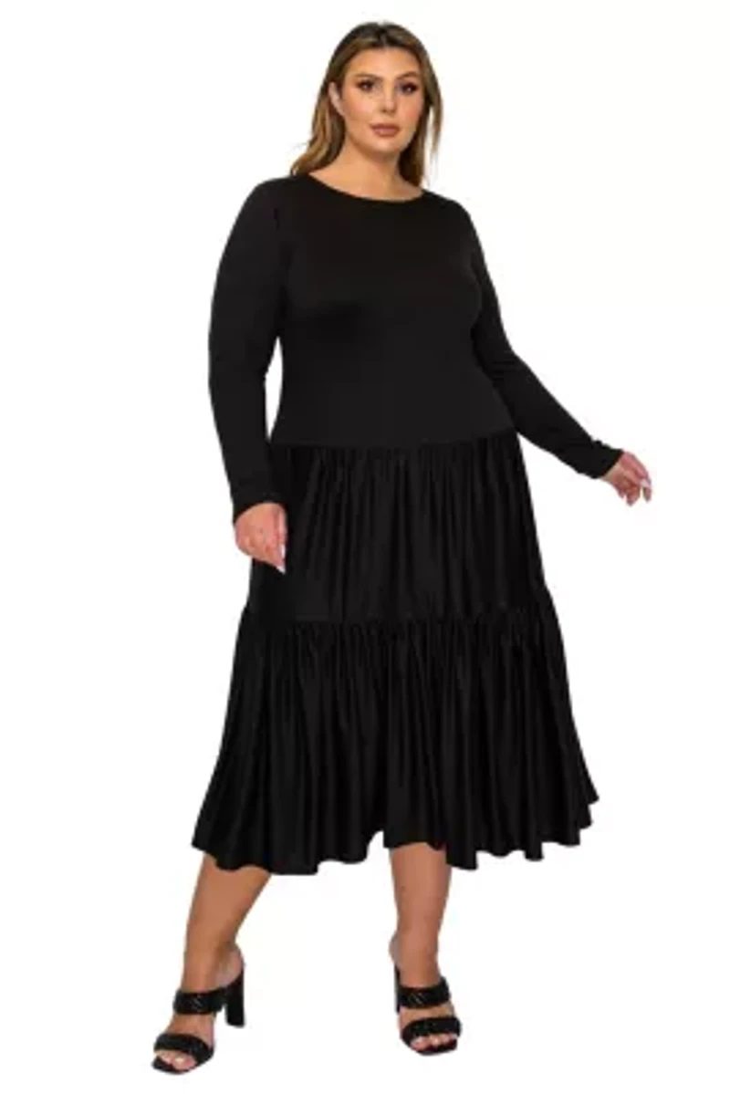 Plus Eliana Tiered Midi Dress