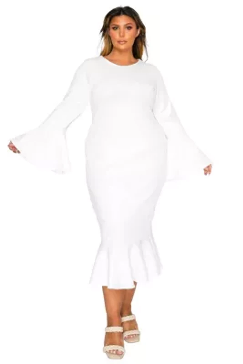 Plus Sabrina Mermaid Hem Dress