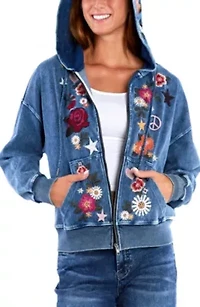 Camp Happy Denim Hoodie