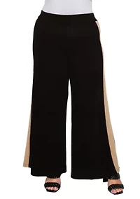 Textured Rib Side Contrast Pants