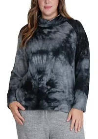 Hand Tie Dye Cozy Funnel Neck Long sleeve