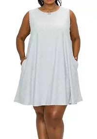 Swiss Dot Jersey Sleeveless Swing Dress