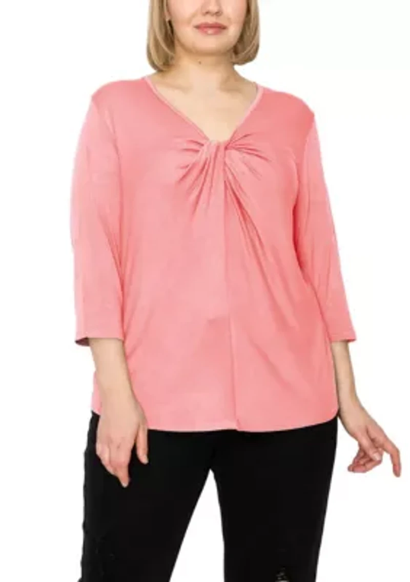 Rayon Span Twist Neck 3Q Sleeve