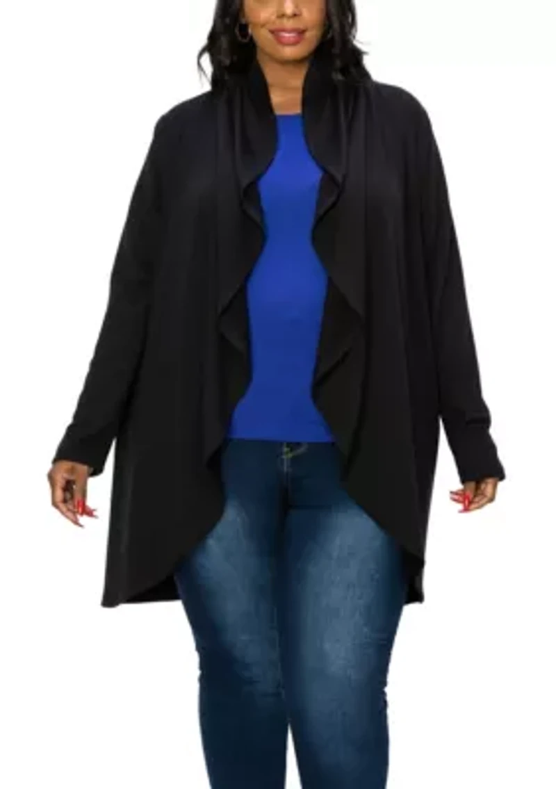 French Terry Draped Cardi