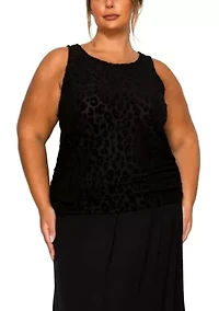 Cheetah Burnout Side Ruched Tank