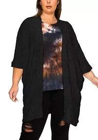 Spiral Wave Textured Dolman Cardi