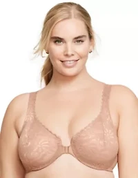 Full Figure Plus WonderWire Front-Closure Stretch Lace Bra Underwire #9245