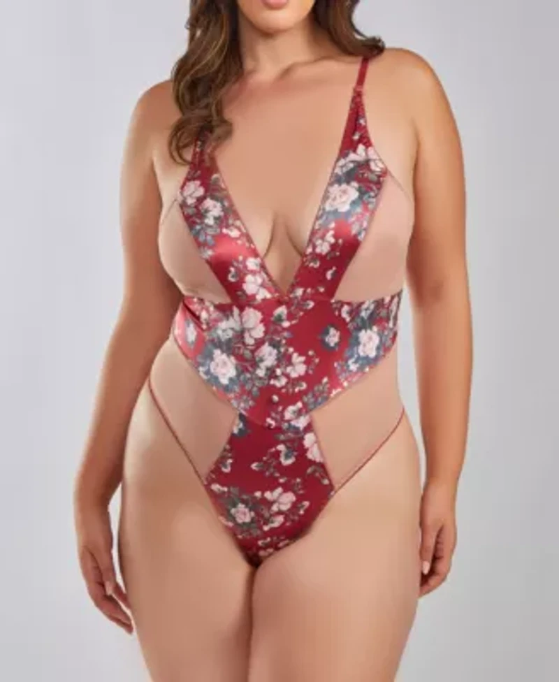 Sahe Plus Micro Floral and Soft Mesh Teddy