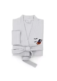 Unisex Smynra Bathrobe Embroidered with Pumpkin Head Design