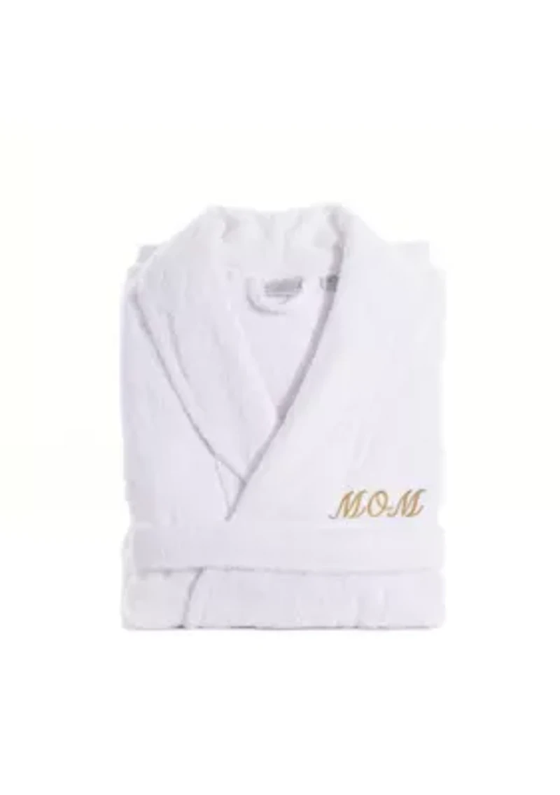 Terry Bathrobe Embroidered with Mom Design