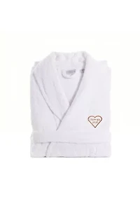 Terry Bathrobe Embroidered with I Love You Mom Design