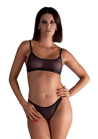 Lustrous Sheer V-cut Thong