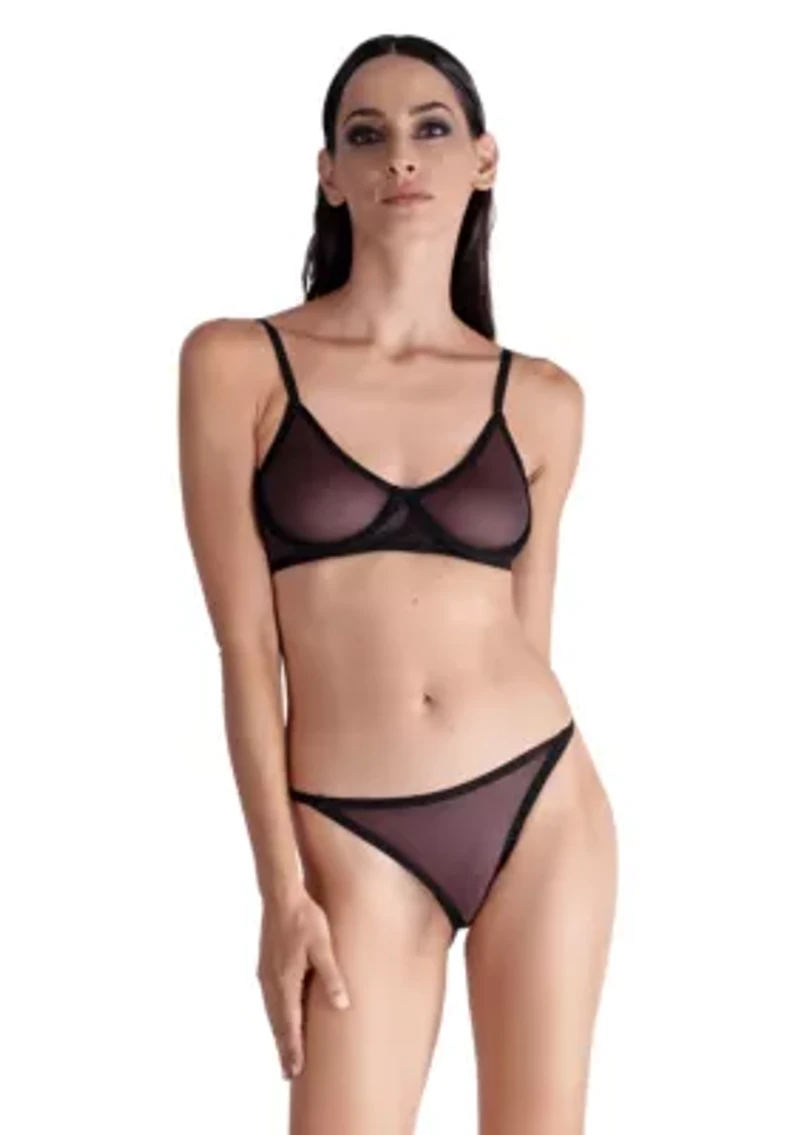 Lustrous Sheer High-cut Thong