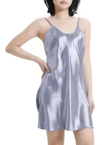 Lustrous Silky Shiny Satin Mini Slip Dress