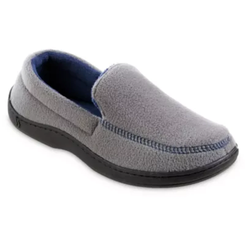 isotoner Men's Memory Foam Fleece Roman Moccasin ECO Comfort Slipper