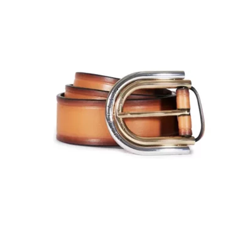 35MM Double Buckle Leather Belt