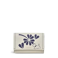 Cut Out Floral Medium Flapover Wallet