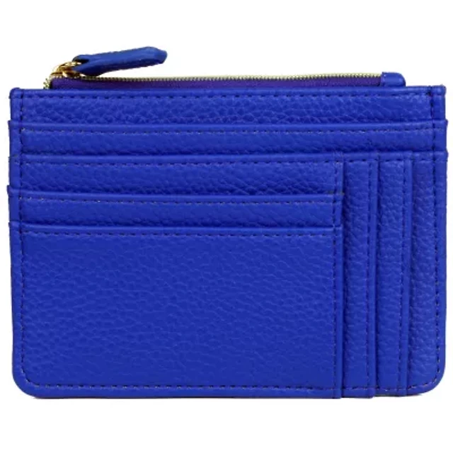 Julia Buxton Vegan Leather ID Coin Case - RFID Blocking Card Holder With Zip, Olive Tartan Print - View #10