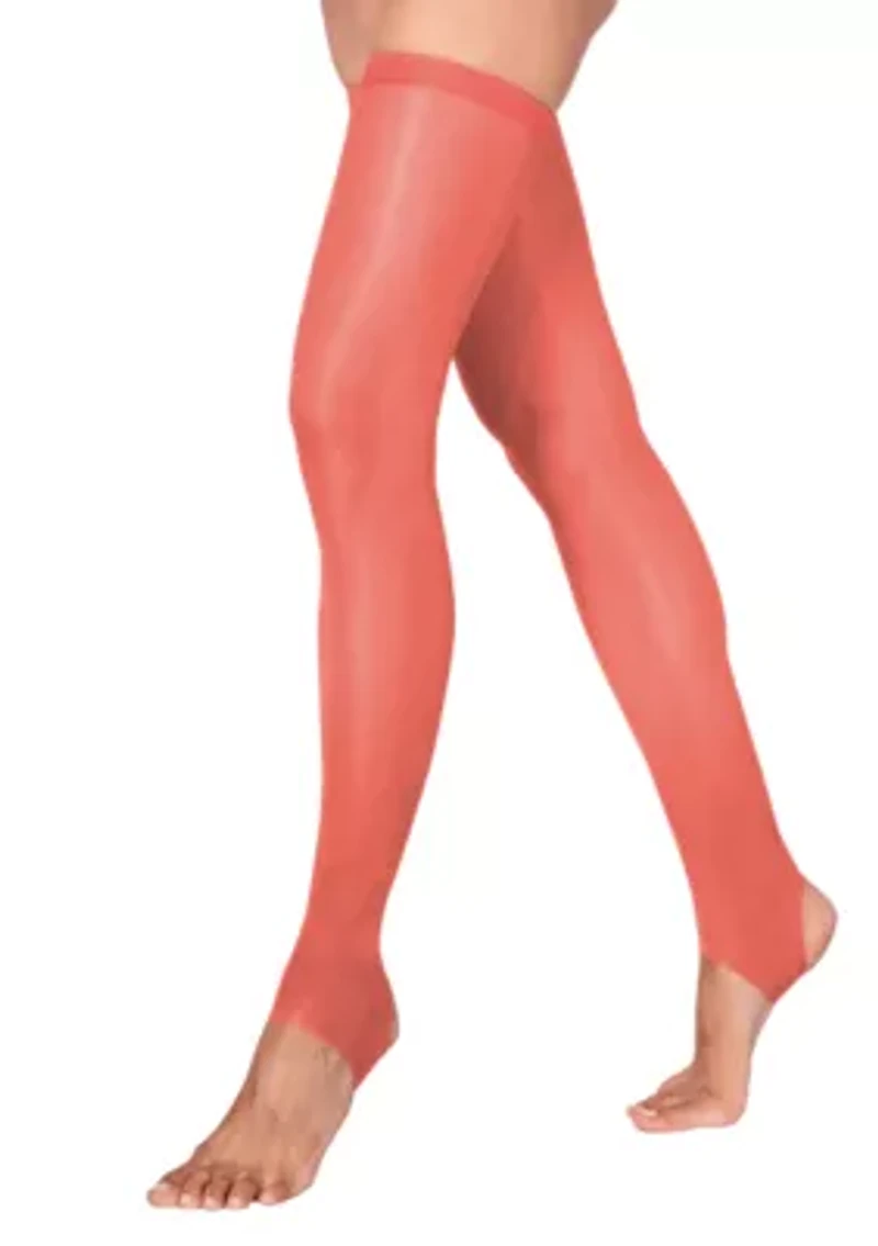 Lustrous Silky Shiny Stirrup Stockings Thigh Highs