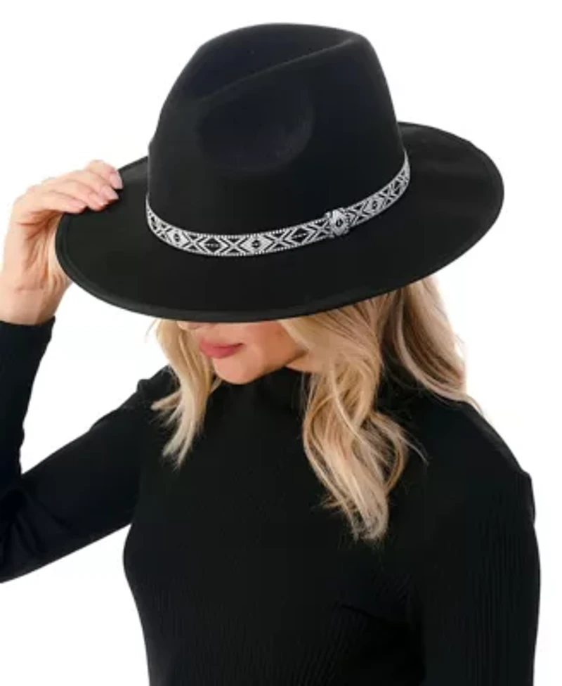 Felt Hat with Geo Print Band