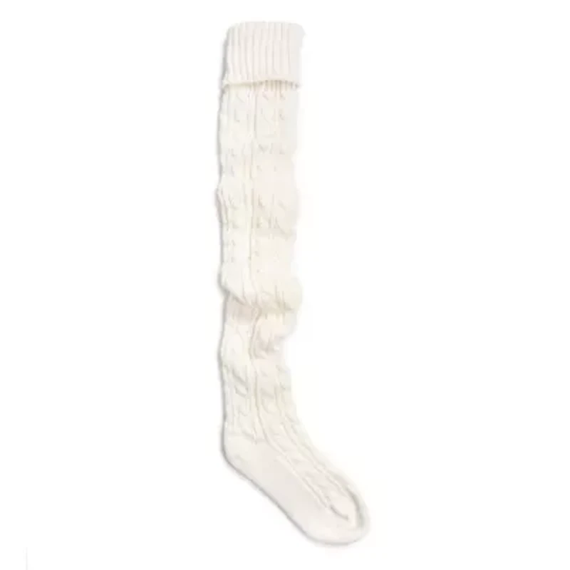 Womens Cable Knit Over the Knee Socks