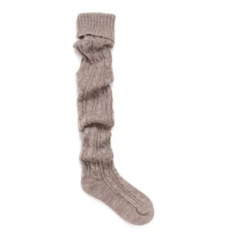 Womens Cable Knit Over the Knee Socks
