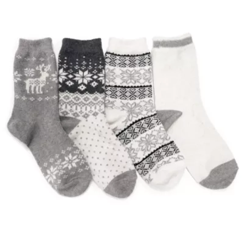 Womens 4 Pack Holiday Boot Socks