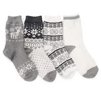 Womens 4 Pack Holiday Boot Socks