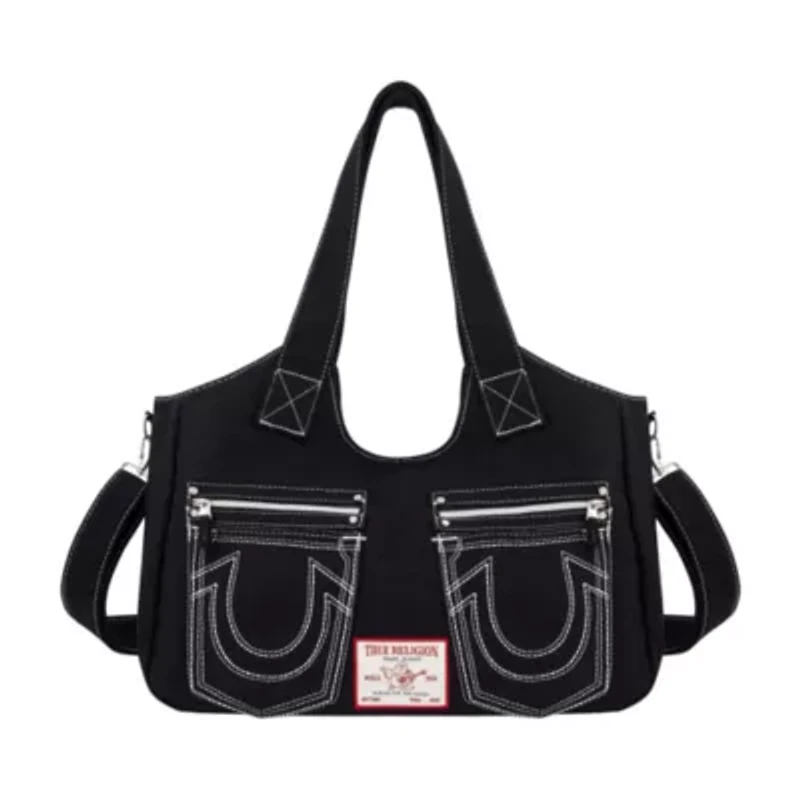 True Religion Horseshoe Stitch BLACK Satchel