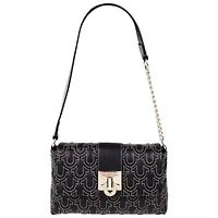 True Religion Horseshoe Quilt Logo Plaque Flap Shoulder Bag