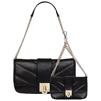 True Religion Quilted Flap Shoulder Bag with Mini Bag