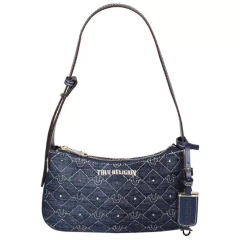 True Religion Studded Denim Shoulder Bag