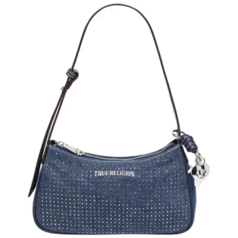 SPARKLE DENIM ZIP TOP BAG