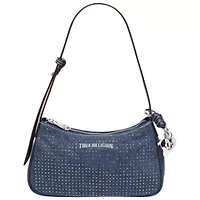 SPARKLE DENIM ZIP TOP BAG