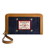 True Religion Buddha Patch Zip Around Wristlet