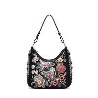 Flower Shop Beaded Hobo Bag