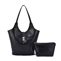 Clio Croc Embossed Tote with Wristlet Pouch