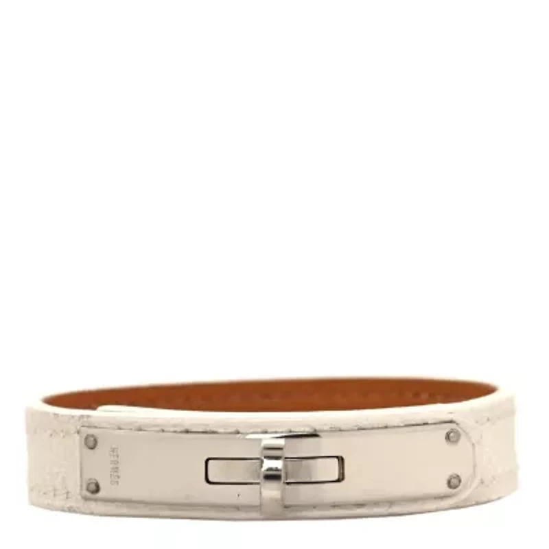 Hermes Epsom Kelly Single Tour Bracelet S White -FINAL SALE NO RETURNS