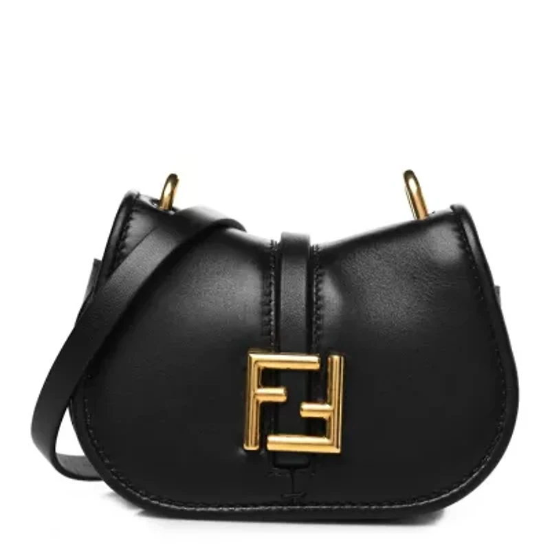 Fendi Vitello Brenta Cher Mini Fendi C'mon Black -FINAL SALE NO RETURNS