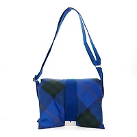 Burberry Nylon Pillow Check Knight Crossbody Blue -FINAL SALE NO RETURNS