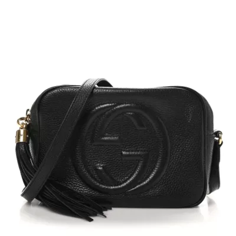 Gucci Pebbled Calfskin Small Soho Disco Bag Camelia -FINAL SALE NO RETURNS