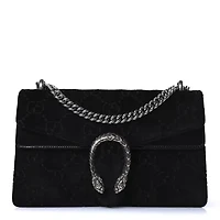 Gucci Velvet GG Monogram Small Dionysus Shoulder Bag Black -FINAL SALE NO RETURNS