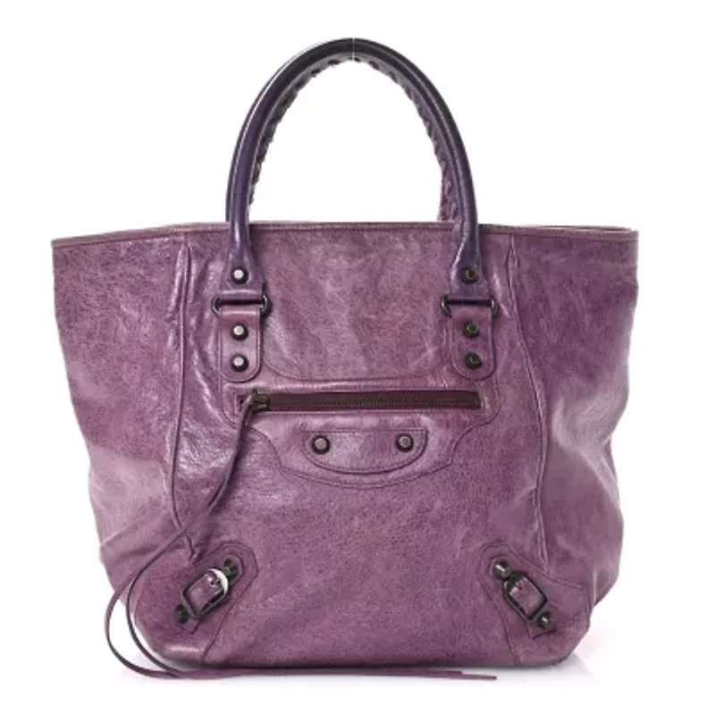 Balenciaga Agneau Classic Hardware S Sunday Tote Murier -FINAL SALE NO RETURNS