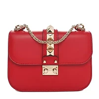 Valentino Garavani Vitello Medium Glam Lock Rockstud Flap Pop Apple -FINAL SALE NO RETURNS