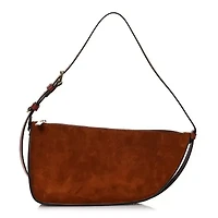 Burberry Suede Small Shield Sling Bag Bruciato -FINAL SALE NO RETURNS