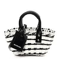 Balenciaga Faux Calfskin XXS Bistro Basket Black White -FINAL SALE NO RETURNS