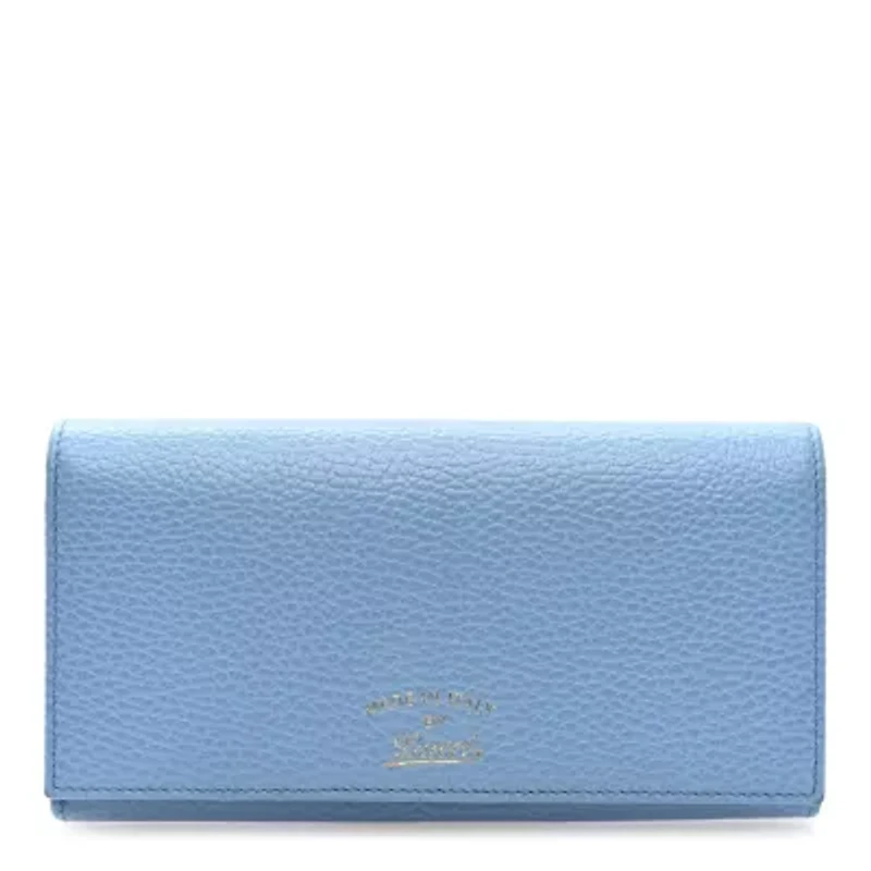 Gucci Dollar Calfskin Swing Continental Wallet Mineral Blue -FINAL SALE NO RETURNS