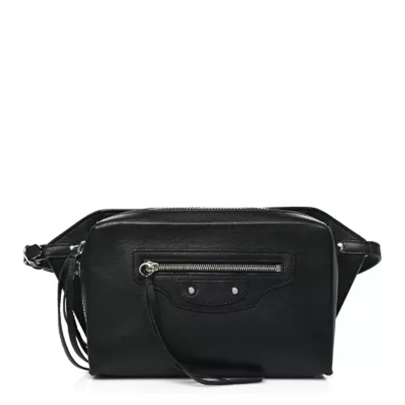Balenciaga Calfskin Papier Waist Belt Bag Black -FINAL SALE NO RETURNS